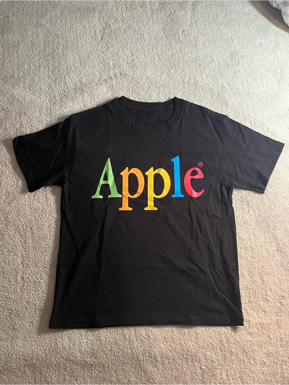 Apple Rainbow Logo T-Shirt Black